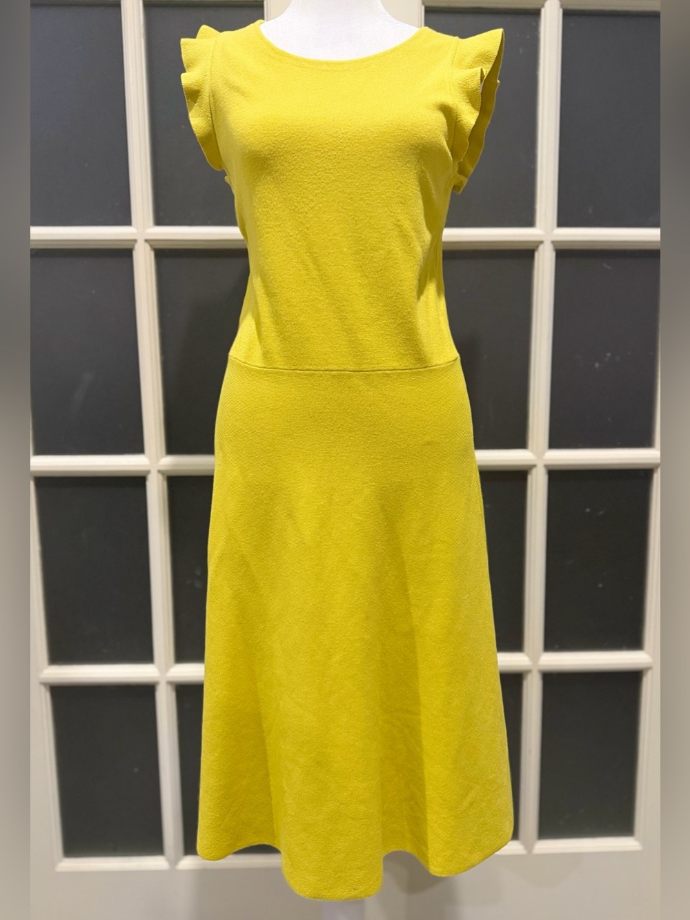 Ann Taylor Ruffle-Sleeve Midi Dress